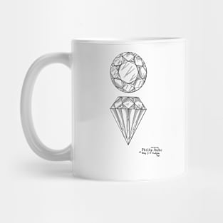 Diamond Cut vintage patent drawing Mug